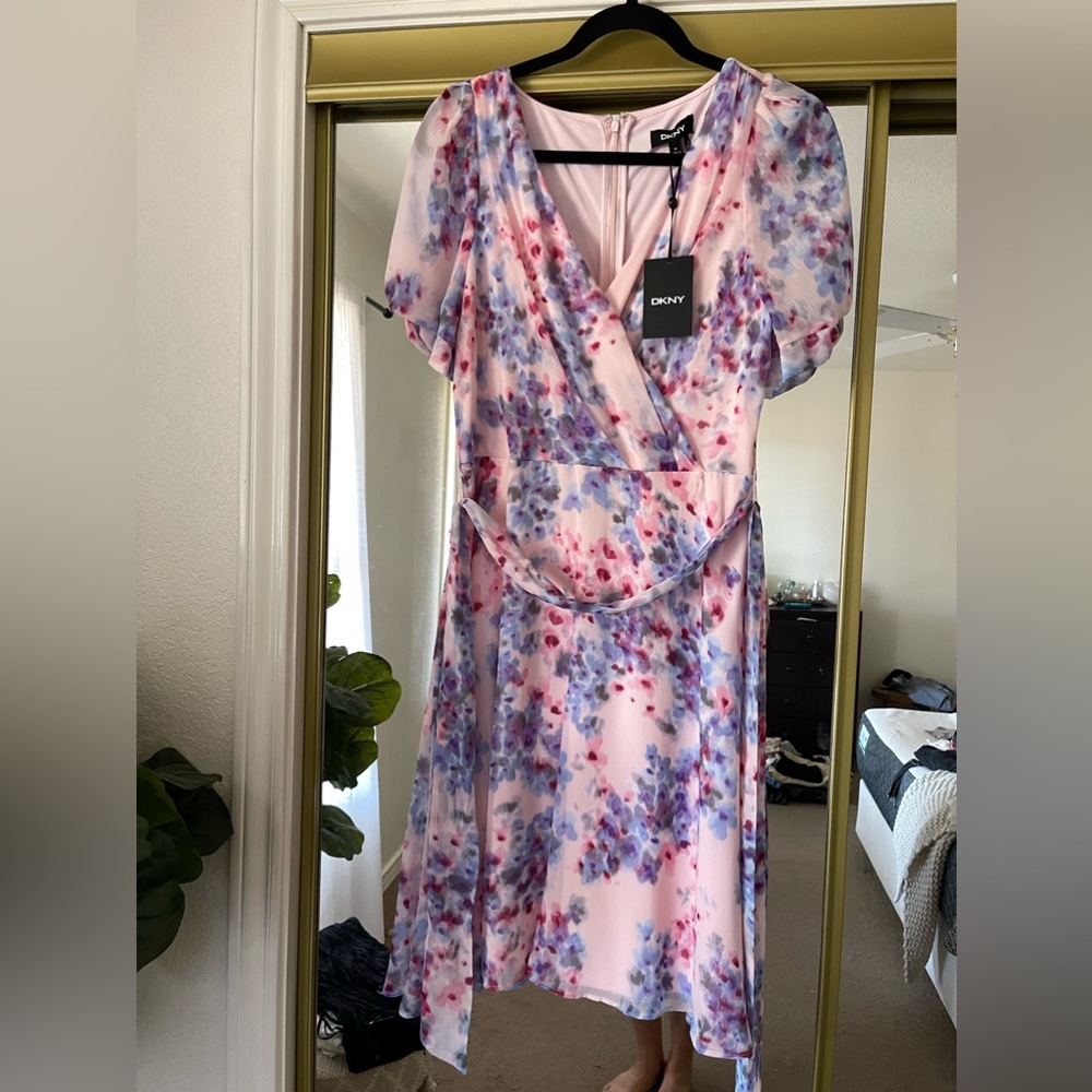 DKNY Puff Sleeve Mini Dress Size 10
